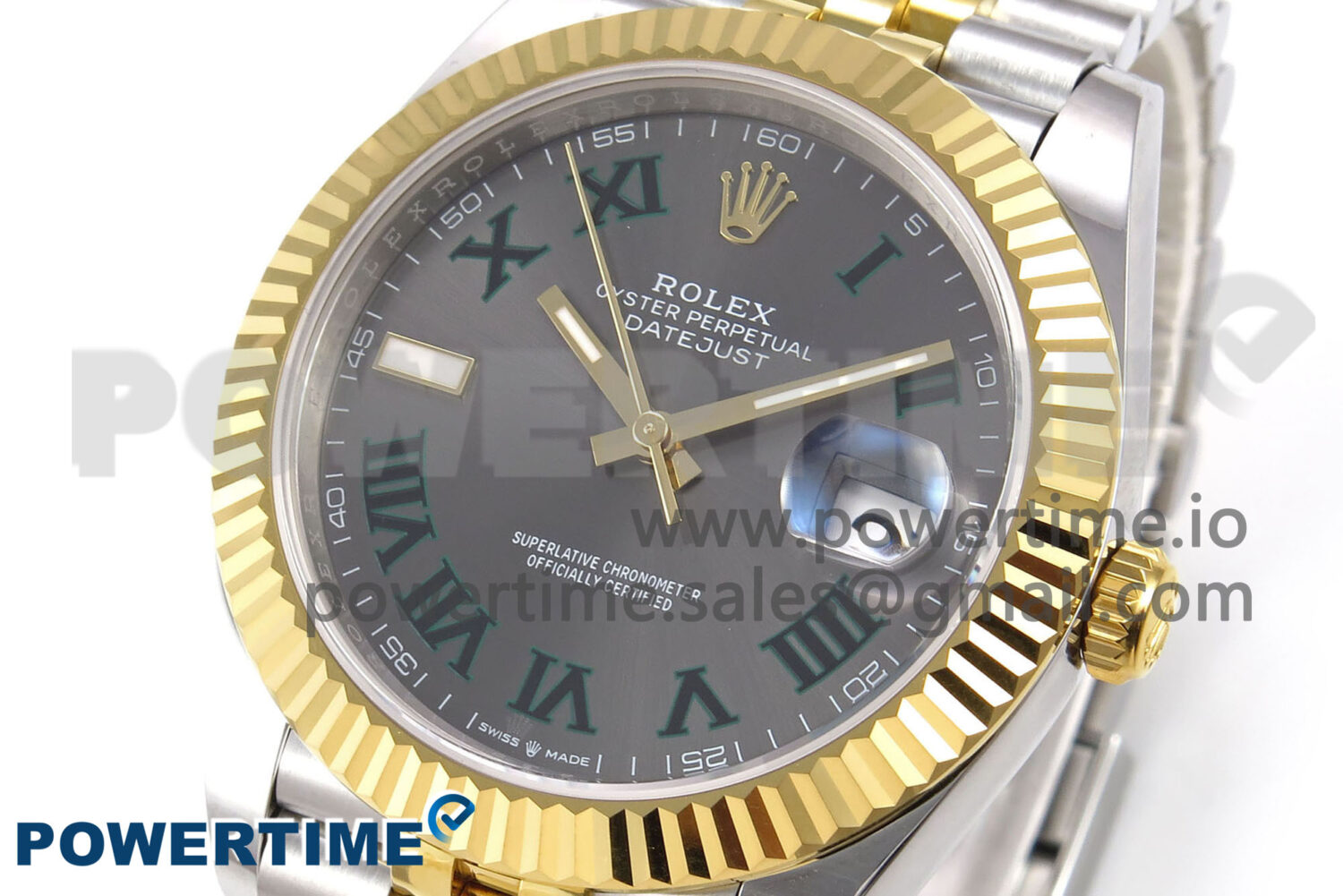 DateJust 41 126333 EWEF 1:1 Best Edition Gray Dial Green Roman Markers on SS/YG Jubilee Bracelet A3235 - Image 3
