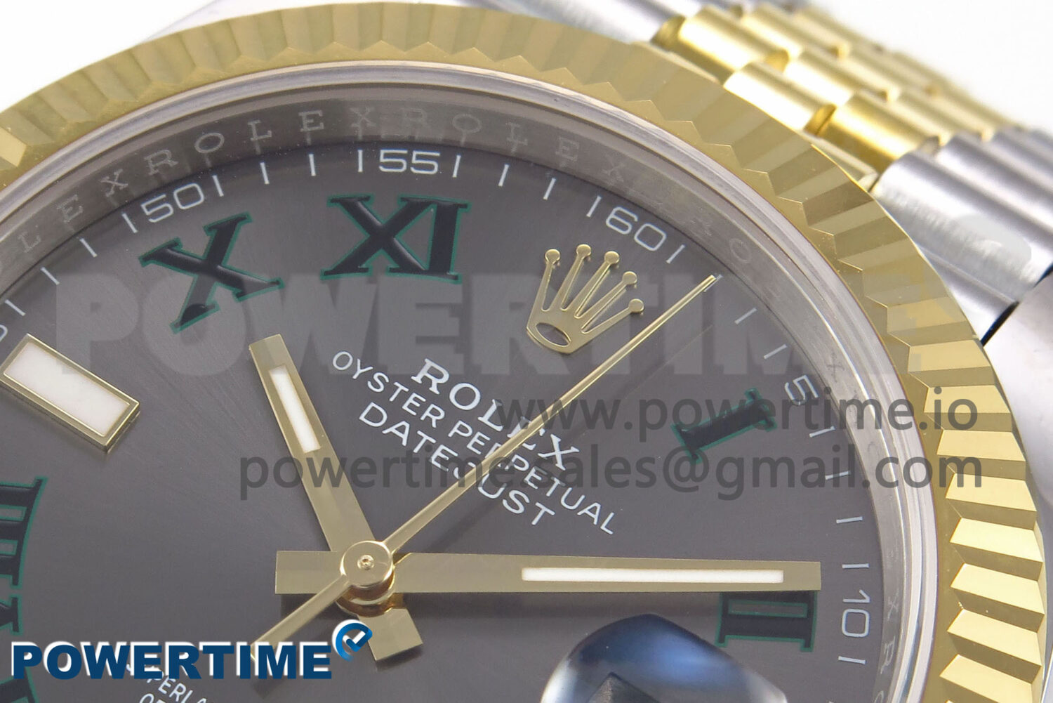 DateJust 41 126333 EWEF 1:1 Best Edition Gray Dial Green Roman Markers on SS/YG Jubilee Bracelet A3235 - Image 4
