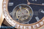 PP Tourbillon RG Diamonds Bezel RMSF Edition Black Starry Dial on Blue Leather Strap - Image 5