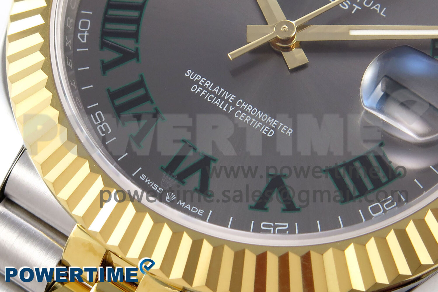 DateJust 41 126333 EWEF 1:1 Best Edition Gray Dial Green Roman Markers on SS/YG Jubilee Bracelet A3235 - Image 5