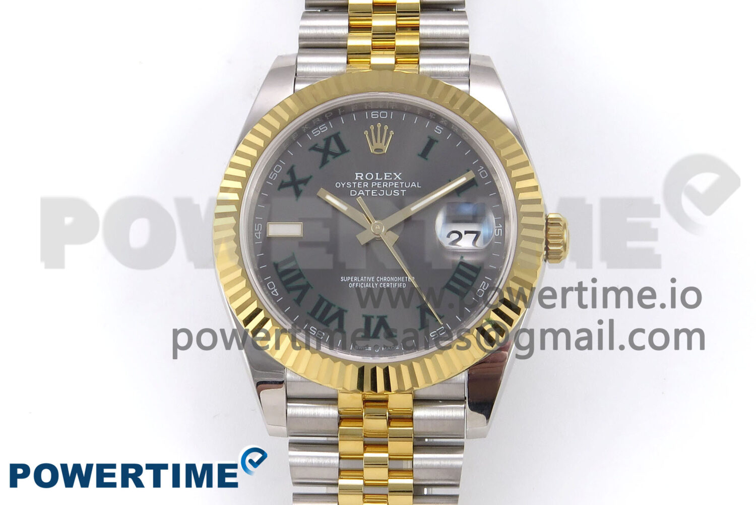 DateJust 41 126333 EWEF 1:1 Best Edition Gray Dial Green Roman Markers on SS/YG Jubilee Bracelet A3235 - Image 1