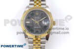 DateJust 41 126333 EWEF 1:1 Best Edition Gray Dial Green Roman Markers on SS/YG Jubilee Bracelet A3235