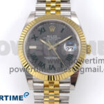 DateJust 41 126333 EWEF 1:1 Best Edition Gray Dial Green Roman Markers on SS/YG Jubilee Bracelet A3235