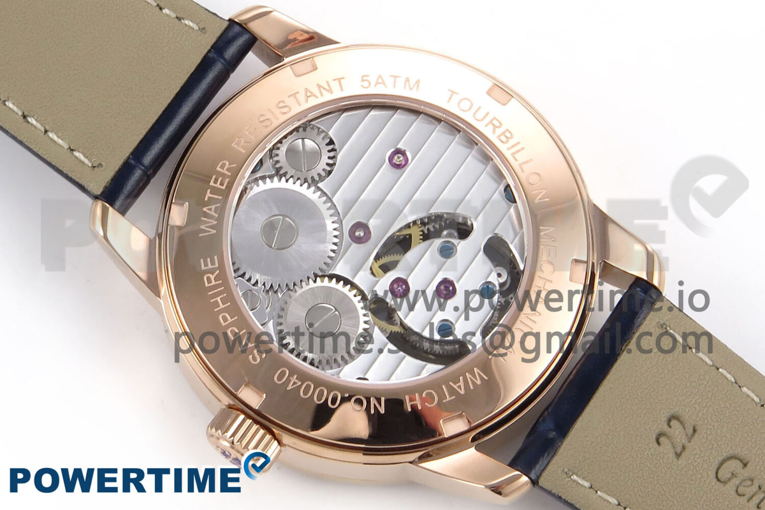 PP Tourbillon RG Diamonds Bezel RMSF Edition Black Starry Dial on Blue Leather Strap - Image 8