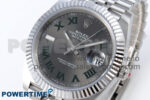 DateJust 41 126334 QF 1:1 Best Edition 904L Steel Gray Dial Green Roman Marker on SS Jubilee Bracelet VR3235 - Image 3