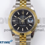 DateJust 41 126333 EWEF 1:1 Best Edition Black Stick Dial on SS/YG Jubilee Bracelet A3235