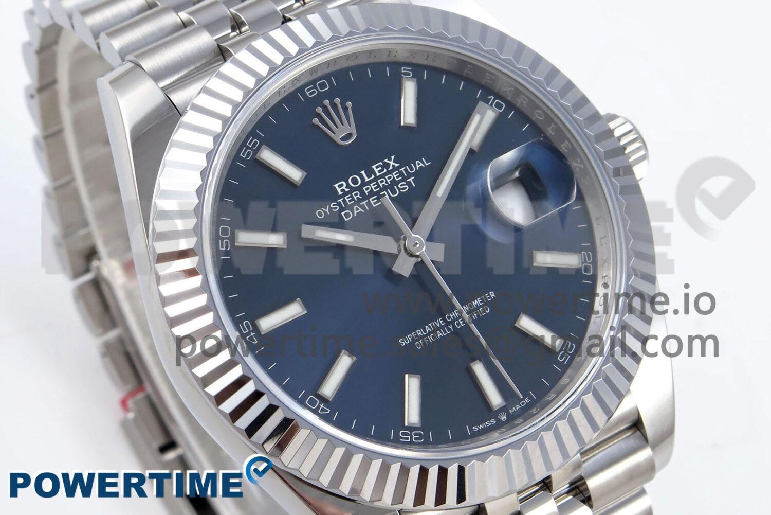 DateJust 41 126334 QF 1:1 Best Edition 904L Steel Blue Stick Dial on SS Jubilee Bracelet VR3235 - Image 2