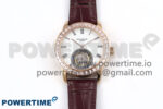 PP Tourbillon RG Diamonds Bezel RMSF Edition White Dial on Brown Leather Strap