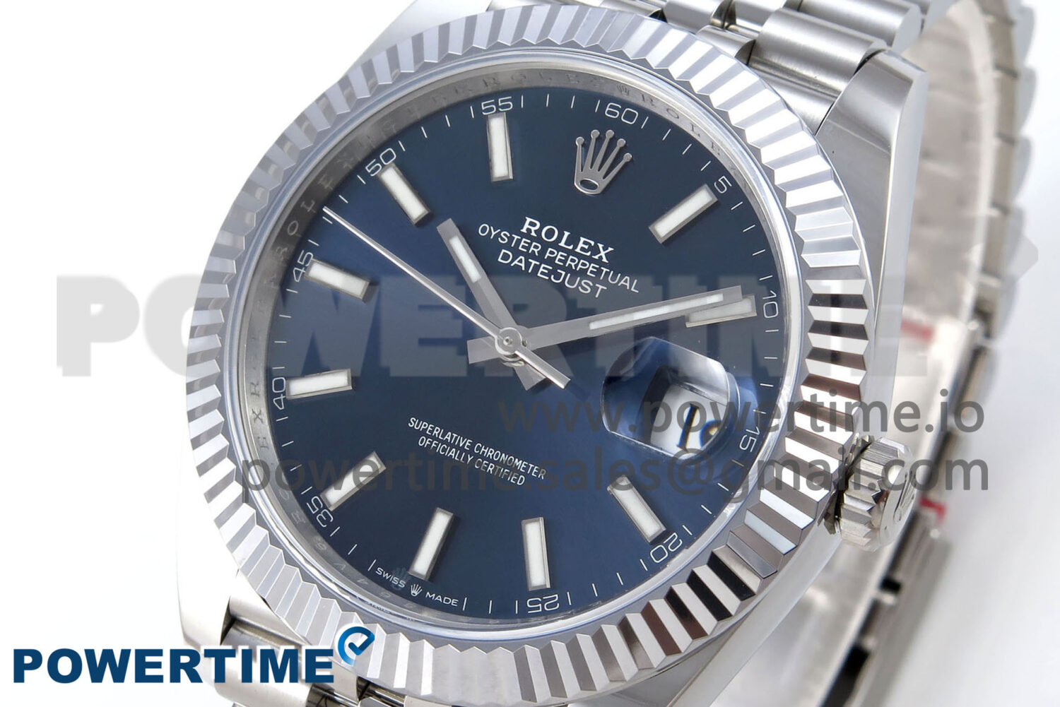 DateJust 41 126334 QF 1:1 Best Edition 904L Steel Blue Stick Dial on SS Jubilee Bracelet VR3235 - Image 3