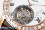 PP Tourbillon RG Diamonds Bezel RMSF Edition White Dial on Brown Leather Strap - Image 5