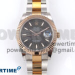 DateJust 41 126331 EWEF 1:1 Best Edition Gray Textured Dial on SS/RG Oyster Bracelet A3235