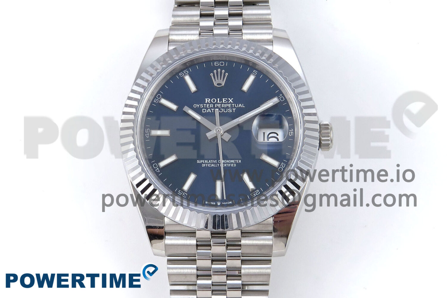 DateJust 41 126334 QF 1:1 Best Edition 904L Steel Blue Stick Dial on SS Jubilee Bracelet VR3235 - Image 1