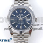 DateJust 41 126334 QF 1:1 Best Edition 904L Steel Blue Stick Dial on SS Jubilee Bracelet VR3235