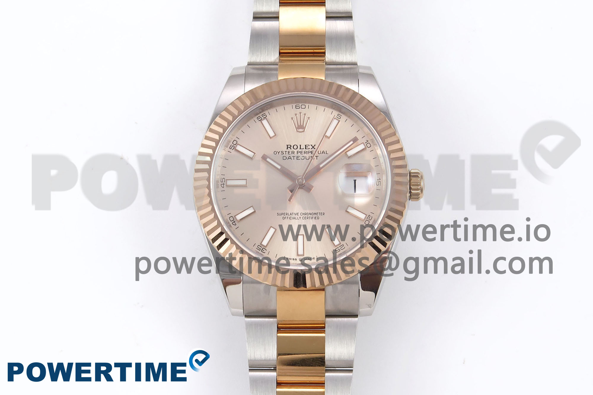 IMG_0240 DateJust 41 126331 EWEF 1:1 Best Edition RG Stick Dial on SS/RG Oyster Bracelet A3235 - Image 1