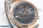 DateJust 41 126331 EWEF 1:1 Best Edition Gray Dial Green Roman Marker on SS/RG Oyster Bracelet A3235 - Image 2