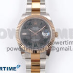 DateJust 41 126331 EWEF 1:1 Best Edition Gray Dial Green Roman Marker on SS/RG Oyster Bracelet A3235