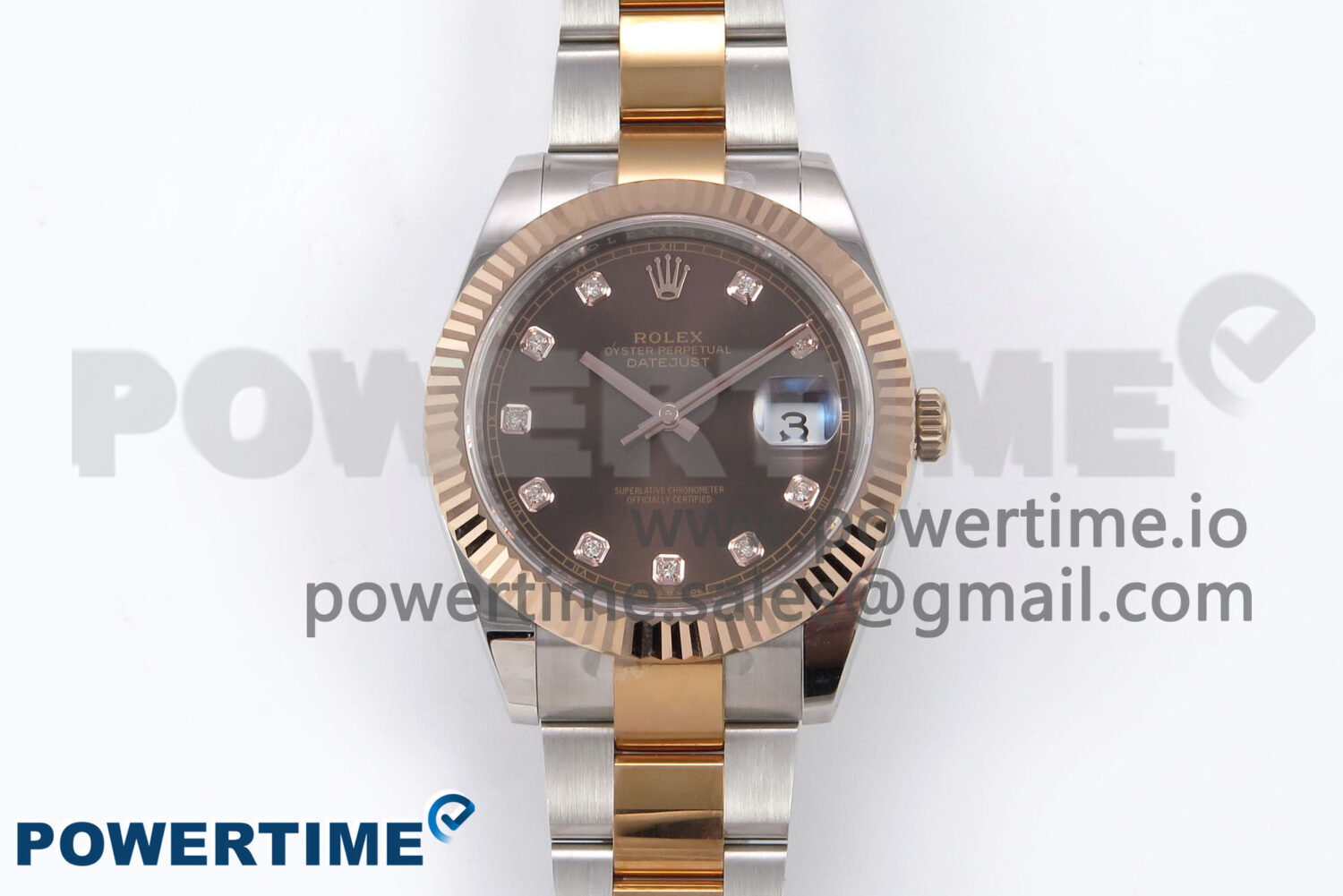 DateJust 41 126331 EWEF 1:1 Best Edition Brown Diamonds Dial on SS/RG Oyster Bracelet A3235 - Image 1