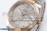DateJust 41 126331 EWEF 1:1 Best Edition Silver Textured Dial on SS/RG Oyster Bracelet A3235 - Image 3