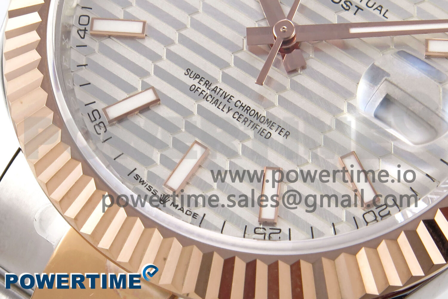 DateJust 41 126331 EWEF 1:1 Best Edition Silver Textured Dial on SS/RG Oyster Bracelet A3235 - Image 5