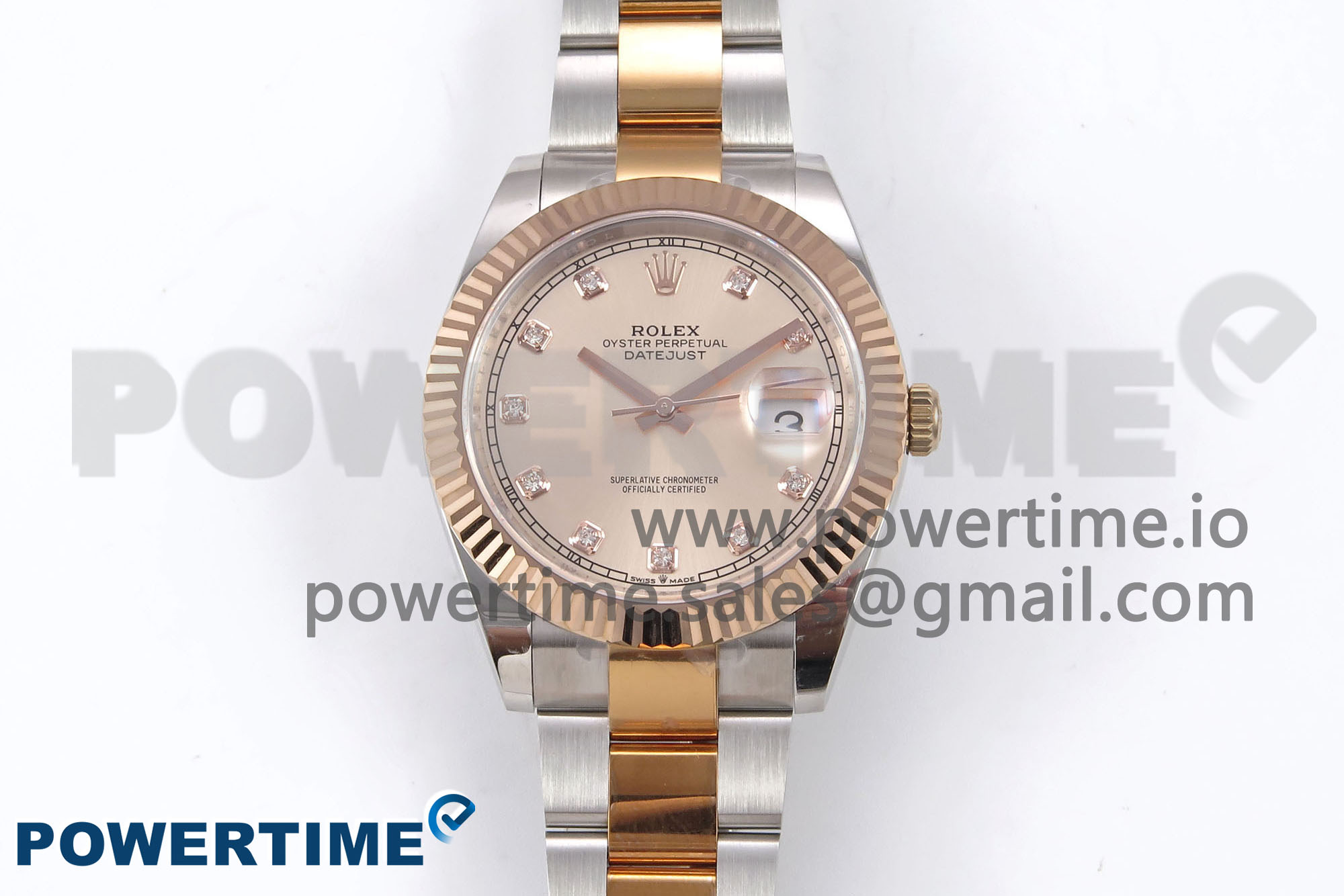 IMG_0281 DateJust 41 126331 EWEF 1:1 Best Edition RG Diamonds Dial on SS/RG Oyster Bracelet A3235 - Image 1