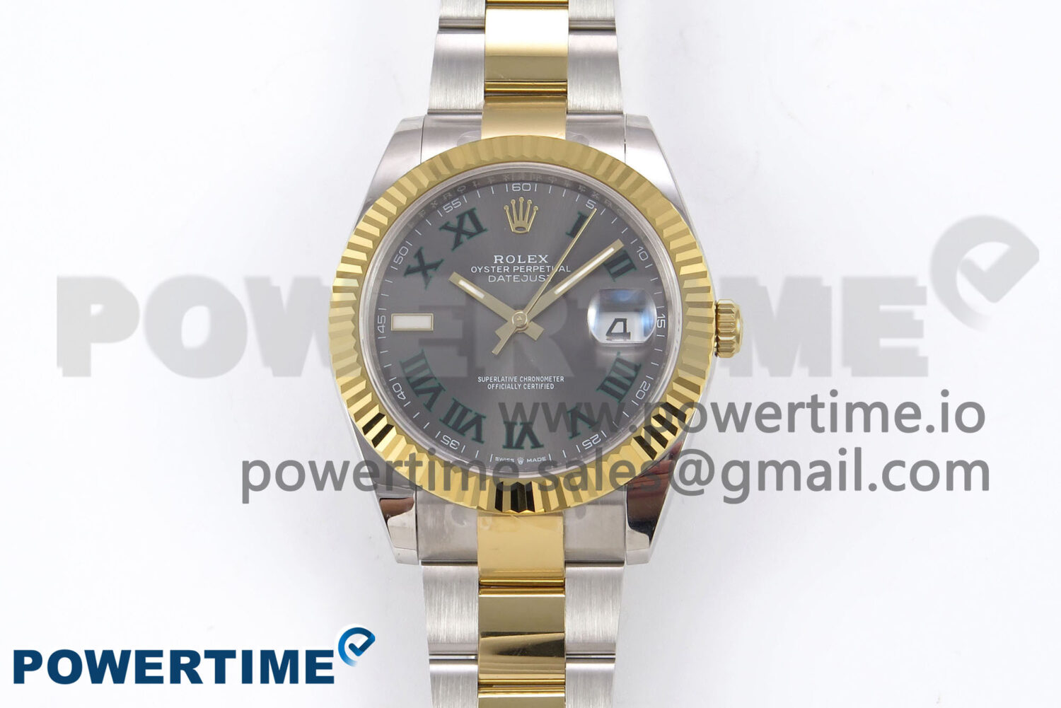DateJust 41 126333 EWEF 1:1 Best Edition Gray Dial Green Roman Marker on SS/YG Oyster Bracelet A3235 - Image 1
