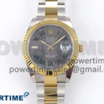 DateJust 41 126333 EWEF 1:1 Best Edition Gray Dial Green Roman Marker on SS/YG Oyster Bracelet A3235
