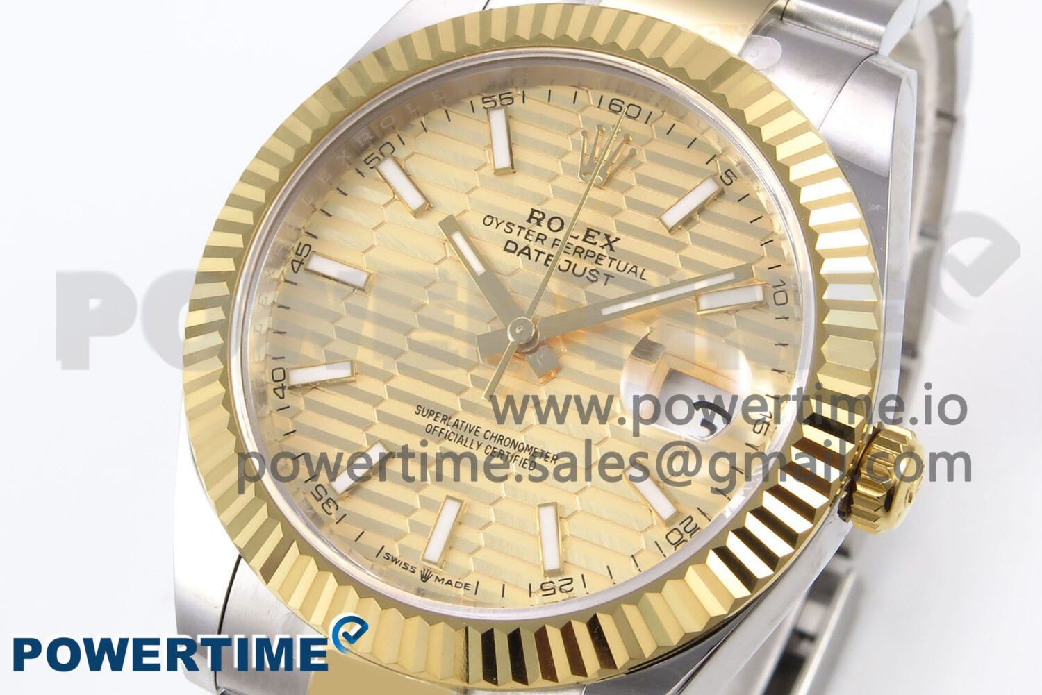 DateJust 41 126333 EWEF 1:1 Best Edition YG Textured Dial on SS/YG Oyster Bracelet A3235 - Image 3
