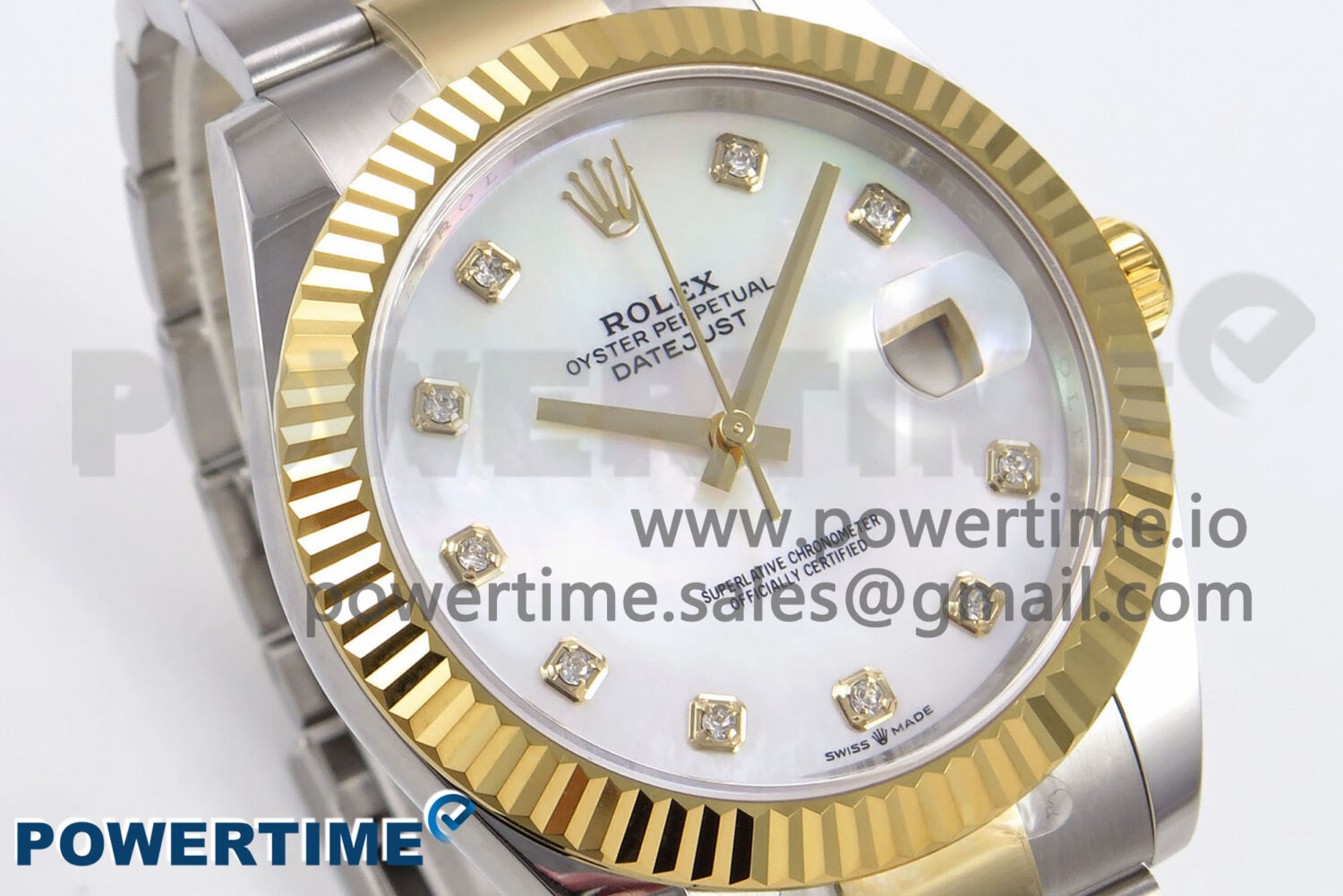 DateJust 41 126333 EWEF 1:1 Best Edition White MOP Dial on SS/YG Oyster Bracelet A3235 - Image 2