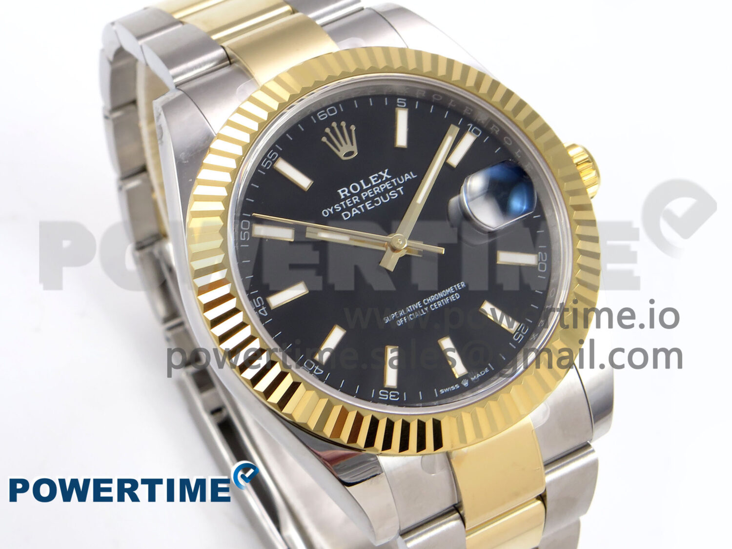 DateJust 41 126333 EWEF 1:1 Best Edition Black Stick Dial on SS/YG Oyster Bracelet A3235 - Image 2