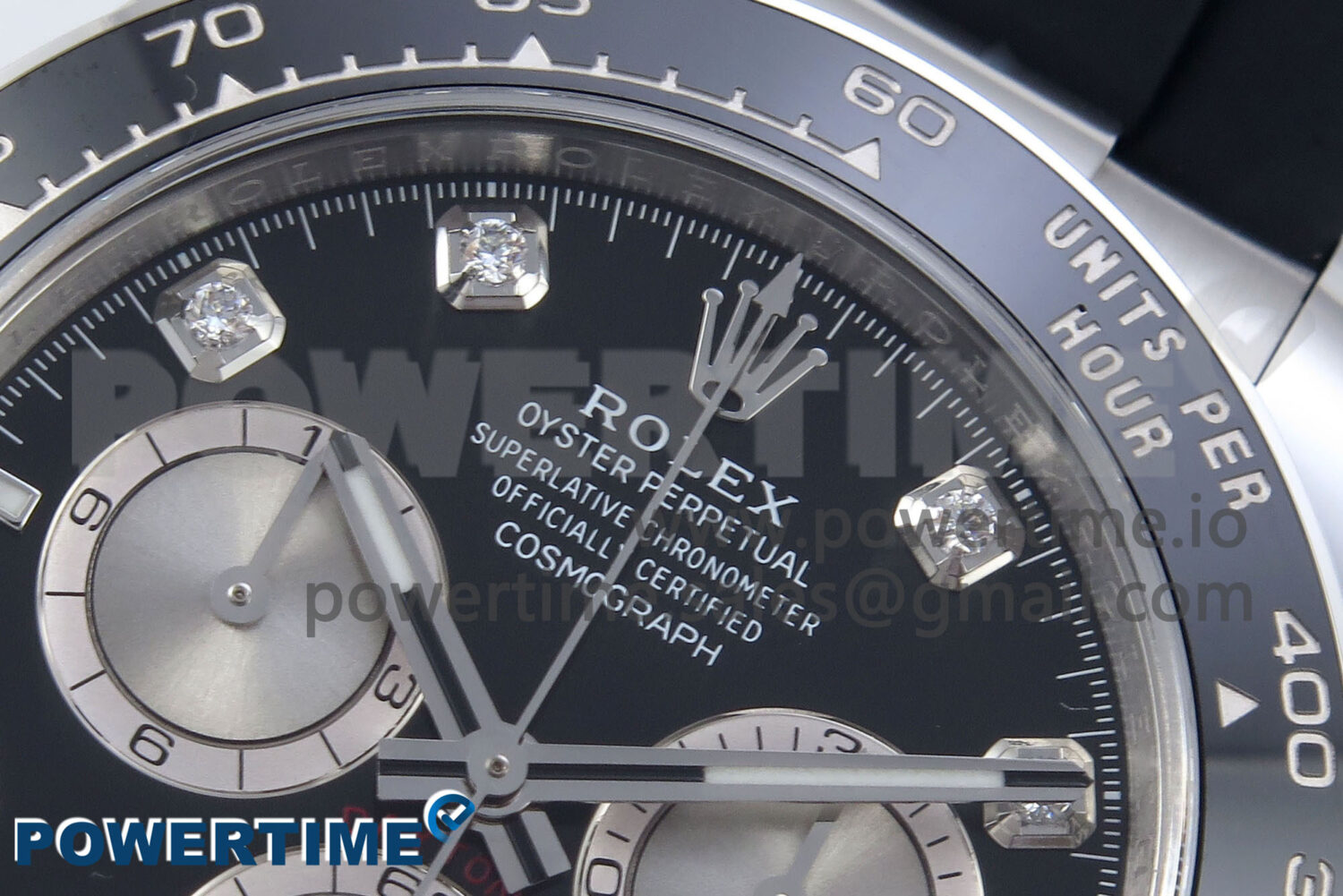 Daytona 126519LN SS Clean 1:1 Best Edition Black Diamonds Dial on Oysterflex Rubber Strap SH4131 - Image 4