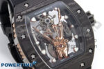 RM066 Real Forge Carbon/RG YSF 1:1 Best Edition Skeleton Dial on Black Rubber Strap Asian Tourbillon - Image 2