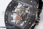 RM066 Real Forge Carbon/RG YSF 1:1 Best Edition Skeleton Dial on Black Rubber Strap Asian Tourbillon - Image 3