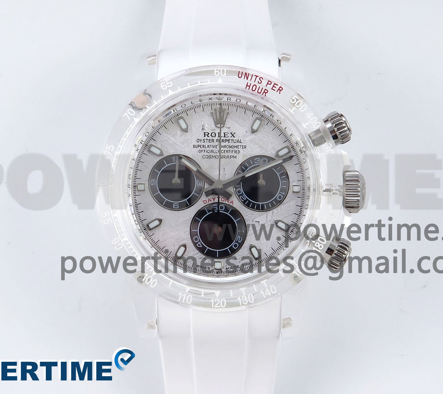 Daytona AET Remould N6F 1:1 Best Edition Meteorite Dial on White Rubber Strap SA4130