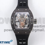RM066 Real Forge Carbon/RG YSF 1:1 Best Edition Skeleton Dial on Black Rubber Strap Asian Tourbillon
