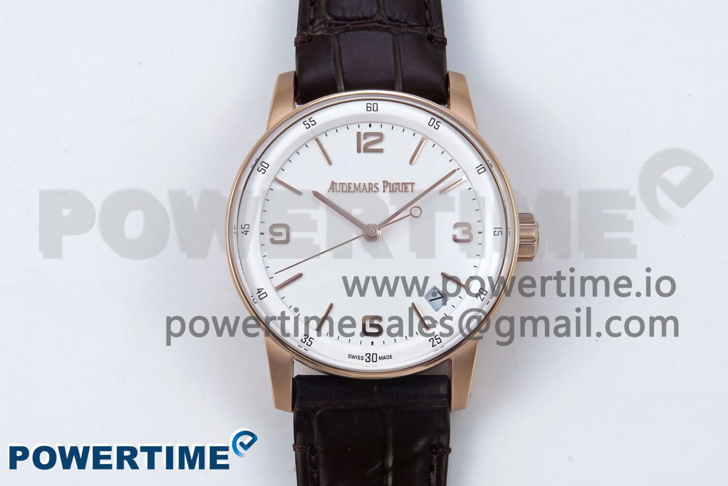 Code 11.59 RG 15210 APSF 1:1 Best Edition White Dial on Brown Leather Strap SA4302 Super Clone - Image 1