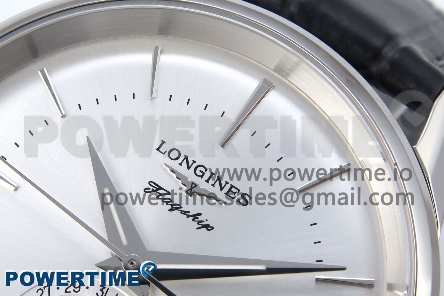 Flagship Heritage Moonphase SS APSF 1:1 Best Edition Silver/SS Dial on Black Leather Strap A2892 - Image 4