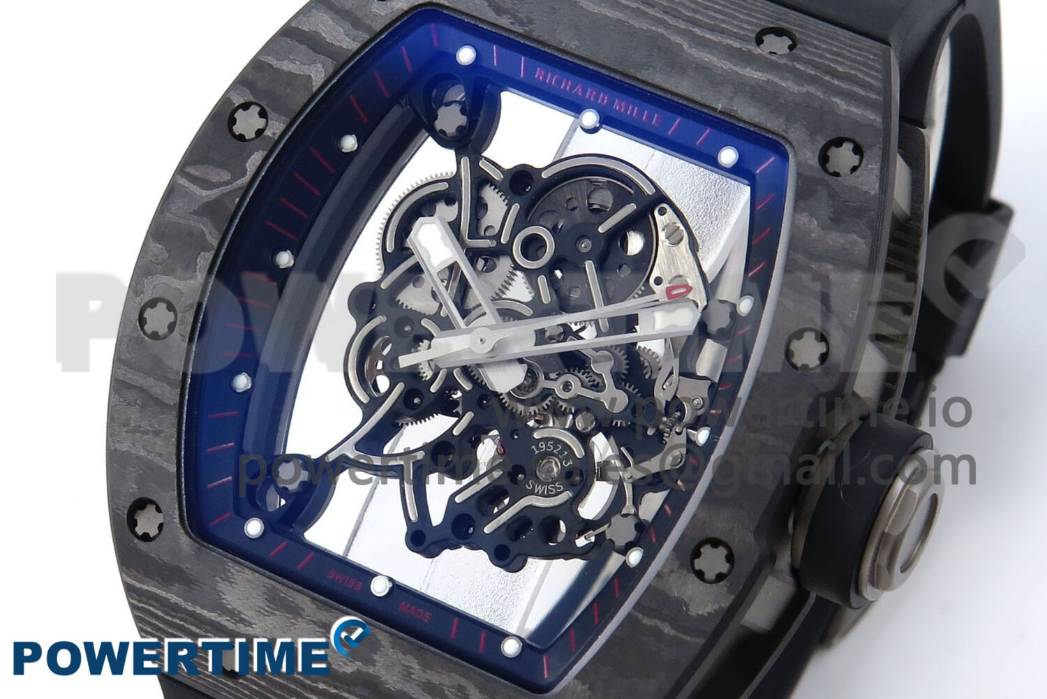 RM055 NTPT APSF 1:1 Best Edition Black Bezel Black Crown on Rubber Strap RMUL2 Super Clone - Image 3