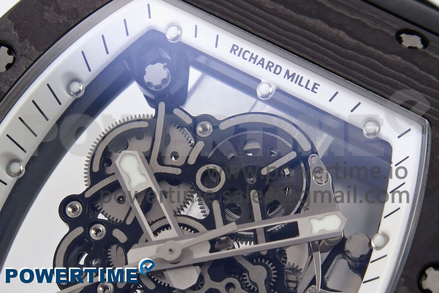 RM055 NTPT YSF 1:1 Best Edition White Bezel White Crown on Black Rubber Strap RMUL2 Super Clone - Image 4