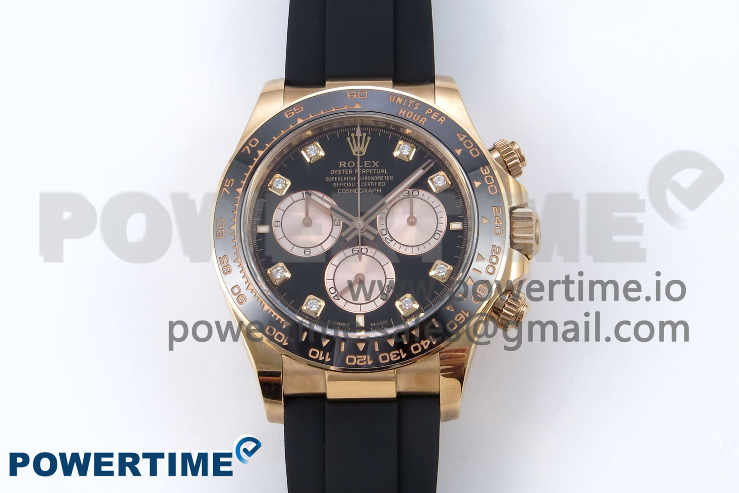 Daytona 126515 RG Clean 1:1 Best Edition Black/RG Diamonds Dial on Oysterflex Strap SH4131 - Image 1