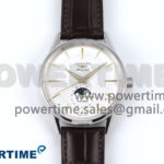 Flagship Heritage Moonphase SS APSF 1:1 Best Edition Silver/YG Dial on Brown Leather Strap A2892