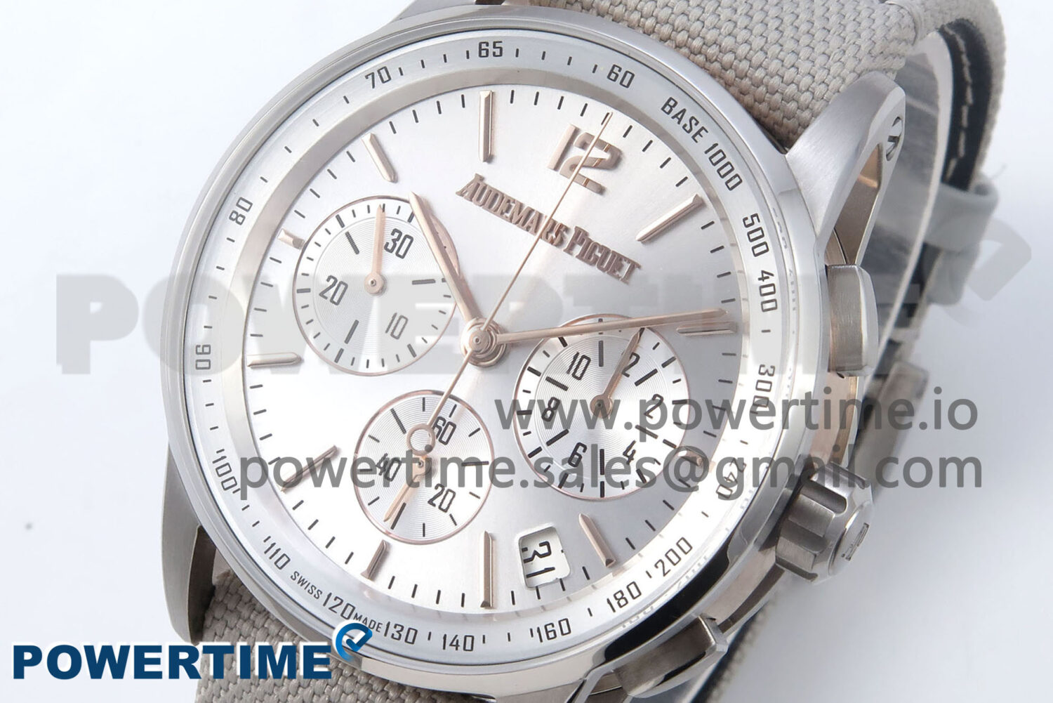 Code 11.59 Chrono 26393 SS APPF Best Edition Silver Dial on White Nylon Strap A4401 - Image 3