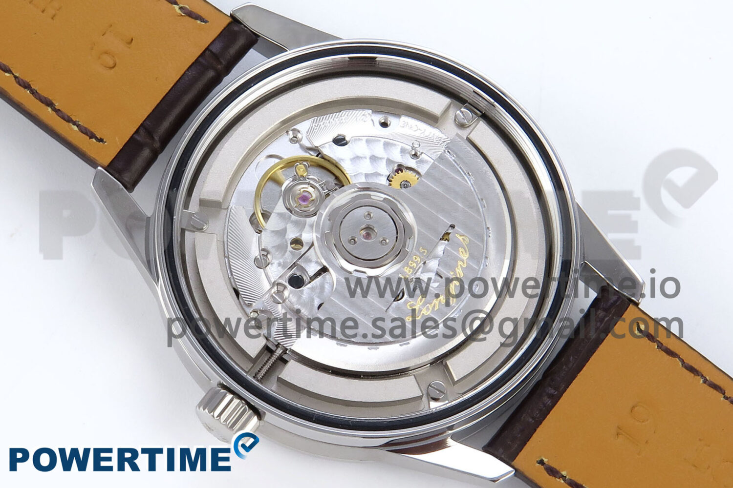 Flagship Heritage Moonphase SS APSF 1:1 Best Edition Silver/YG Dial on Brown Leather Strap A2892 - Image 11
