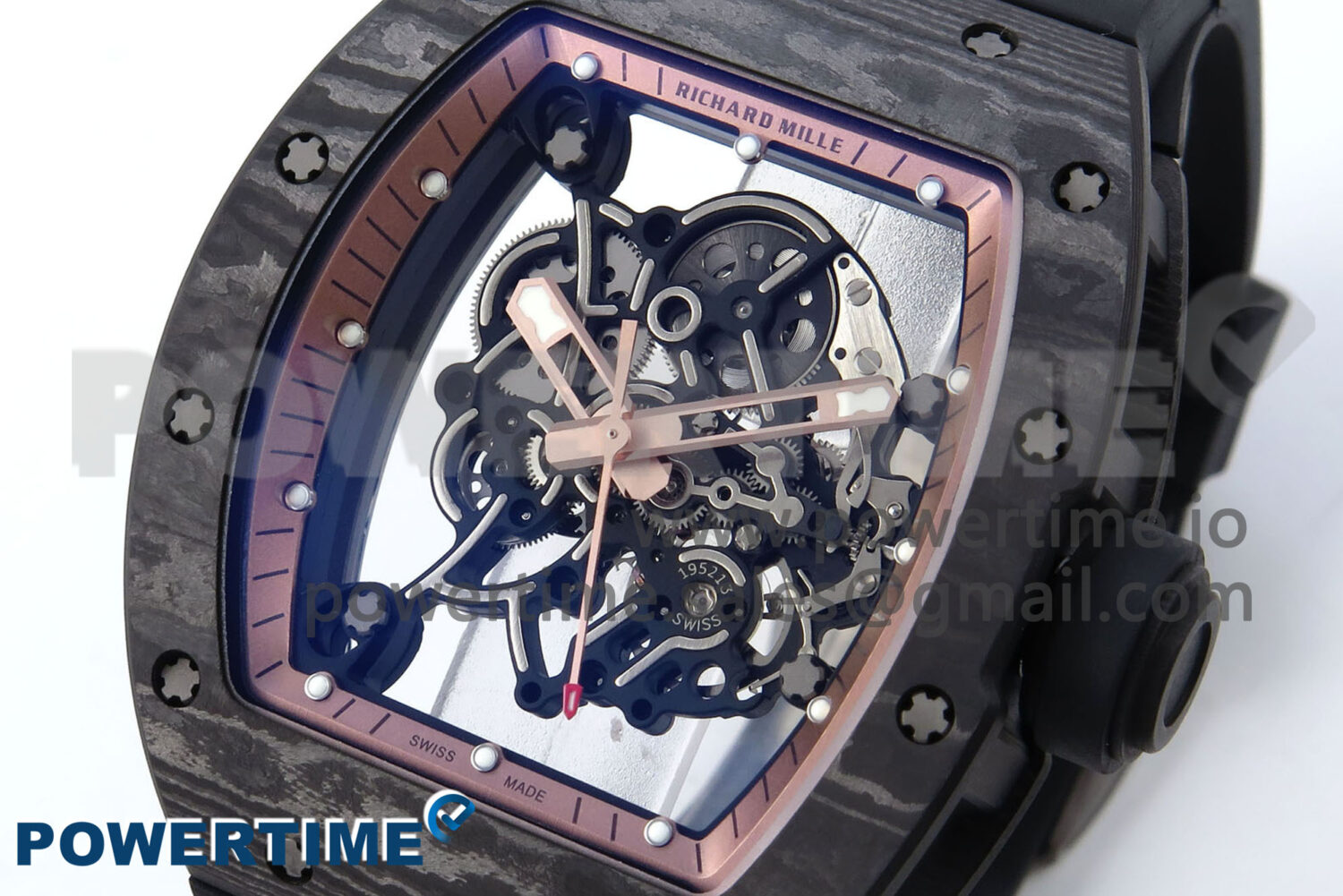 RM055 NTPT APSF 1:1 Best Edition RG Bezel Black Crown on Rubber Strap RMUL2 Super Clone - Image 3