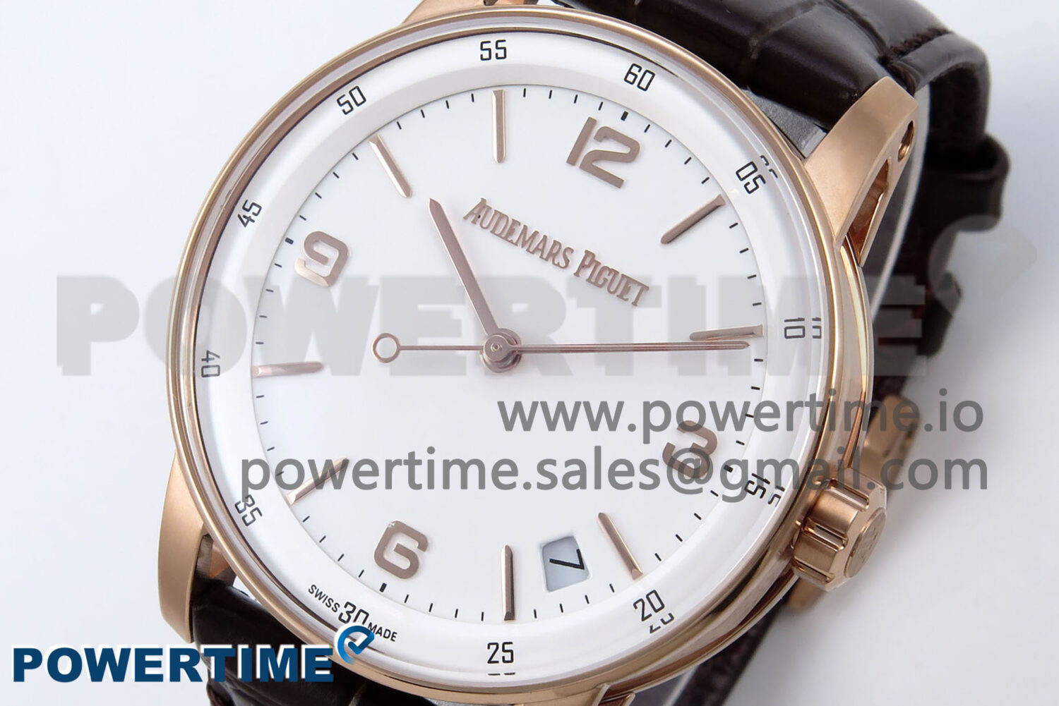 Code 11.59 RG 15210 APSF 1:1 Best Edition White Dial on Brown Leather Strap SA4302 Super Clone - Image 3