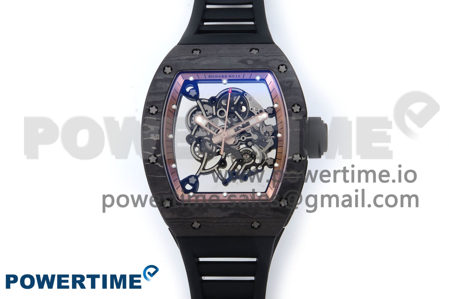 RM055 NTPT APSF 1:1 Best Edition RG Bezel Black Crown on Rubber Strap RMUL2 Super Clone - Image 1