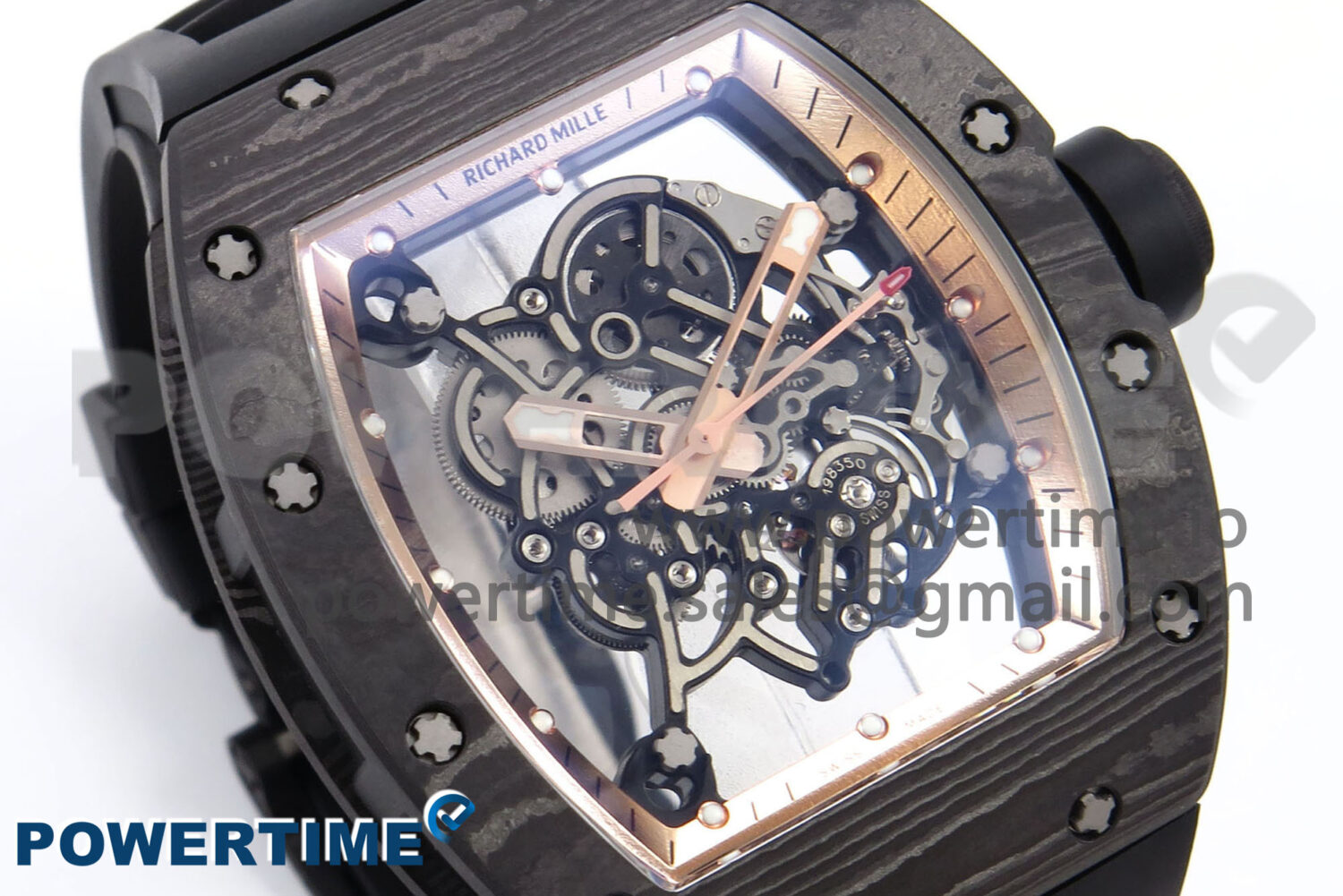 RM055 NTPT YSF 1:1 Best Edition RG Bezel Black Crown on Black Rubber Strap RMUL2 Super Clone - Image 2