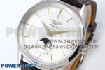 Flagship Heritage Moonphase SS APSF 1:1 Best Edition Silver/YG Dial on Brown Leather Strap A2892 - Image 3