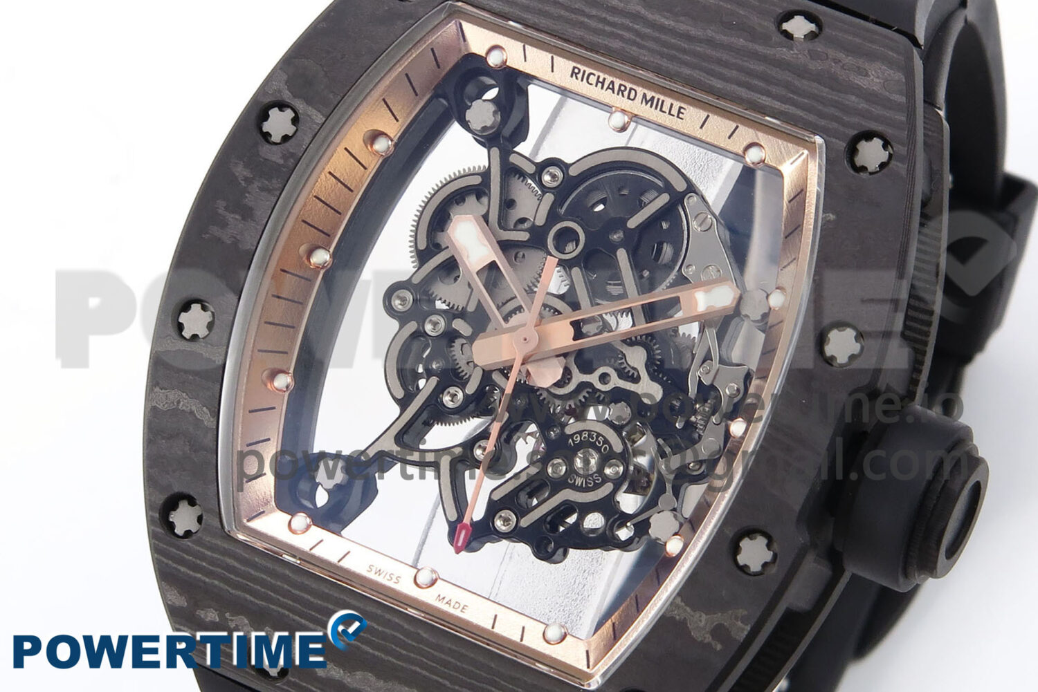 RM055 NTPT YSF 1:1 Best Edition RG Bezel Black Crown on Black Rubber Strap RMUL2 Super Clone - Image 3