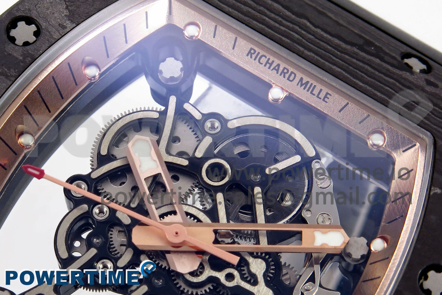 RM055 NTPT YSF 1:1 Best Edition RG Bezel Black Crown on Black Rubber Strap RMUL2 Super Clone - Image 4