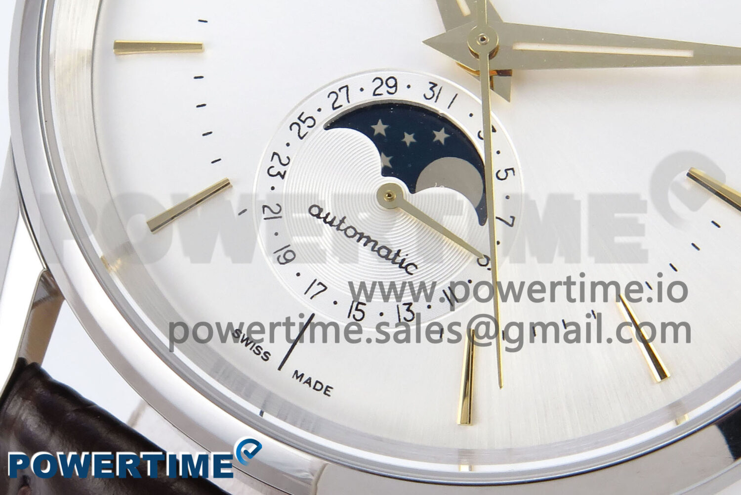 Flagship Heritage Moonphase SS APSF 1:1 Best Edition Silver/YG Dial on Brown Leather Strap A2892 - Image 5